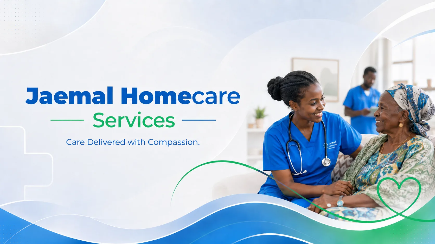 Jaemal Homecare nurse providing compassionate in-home care to a patient in Nairobi