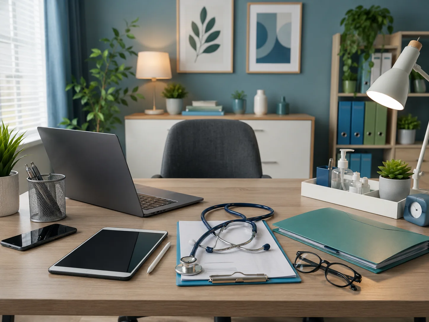Medical consultant conducting home visit